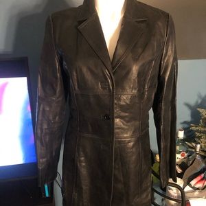 Express leather blazer